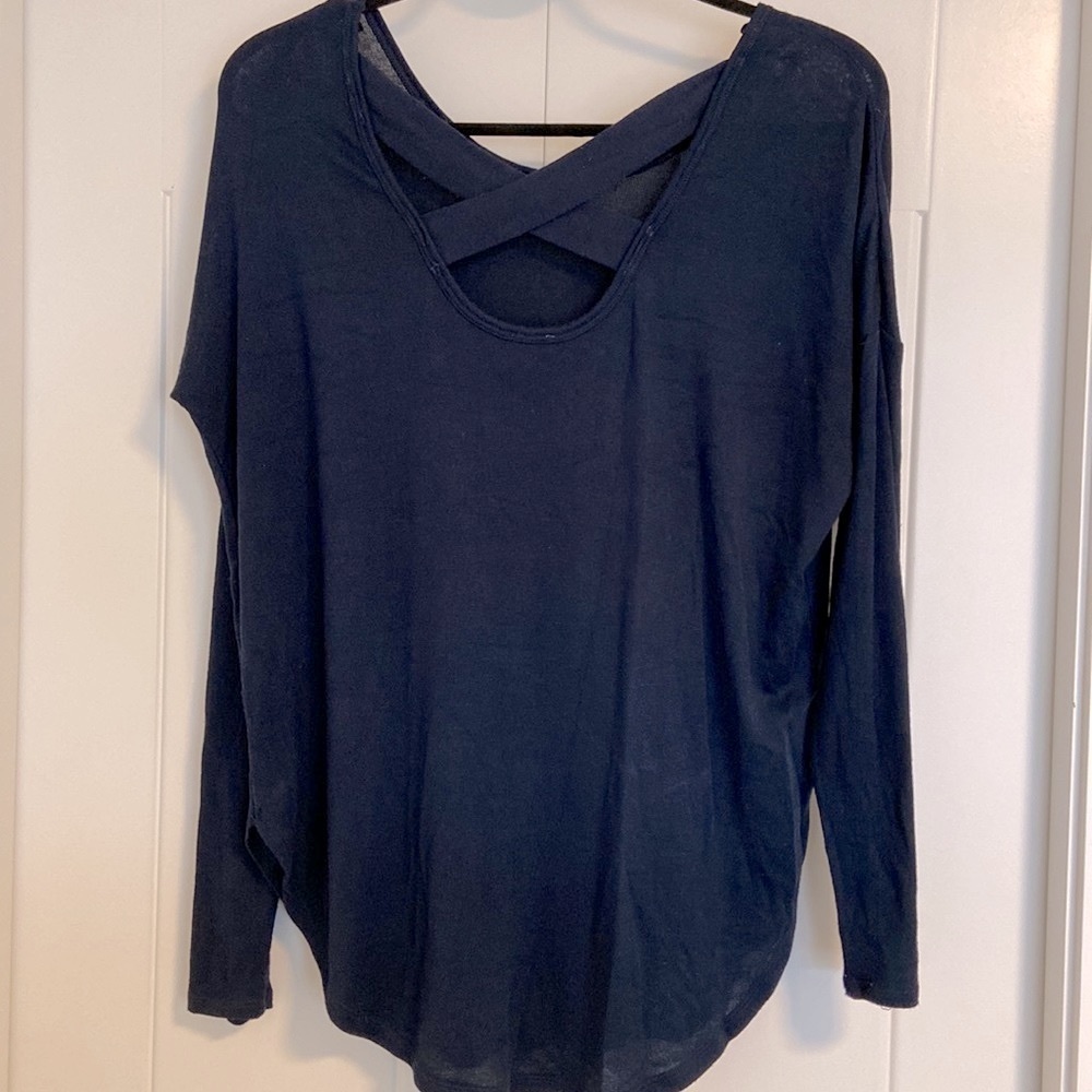 Garage Criss-Cross Back Long-sleeve Light Knit Top | Size S - Picture 5 of 7